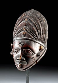 1920s Nigerian Yoruba Wood Gelede Festival Helmet Mask