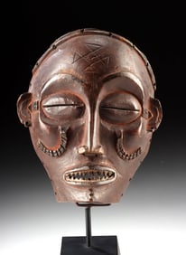 1920s Chokwe Wood Pwo Mask - Idealized Female Face