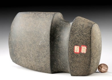 Large Native American 3/4 Grooved Stone Axe Head