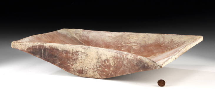 Early 20th C. Papua New Guinea Wuvulu Wood Bowl: Oceania, Papua New Guinea, Manus Province, Matty Island, Wuvulu and Aua, ca. early 20th century CE. From the remote island atoll of Wuvulu - formerly known as Matty Island - comes this elegant apia ni