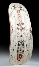 19th C. PNG Massim Painted Wood Vayola (Battle Shield)