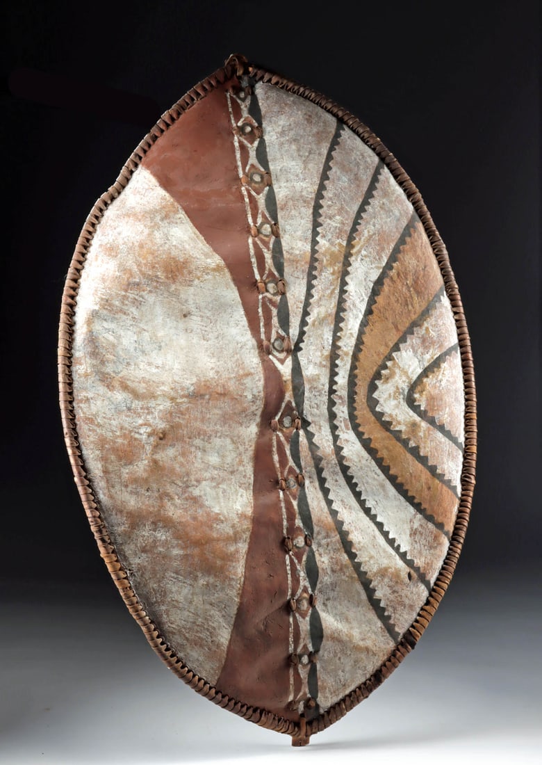 Early 20th C. East African Maasai Buffalo Hide Shield (Sirata) (1 of 3)