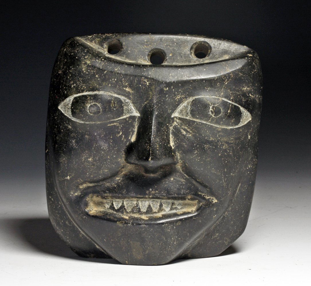 Very Fine Eskimo Soapstone Carving of Mask