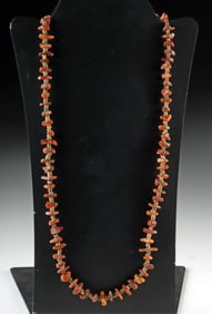Ancient Faience & Amber / Copal Beaded Necklace