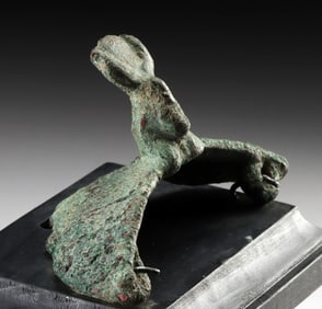 Egyptian Bronze Furniture Attachment Head of Isis