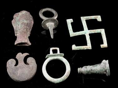 Ancient Roman Bronze Fittings & Mounts, 6 pcs