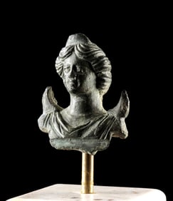 Roman Bronze Bust - Crescent Moon God Men