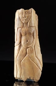 Romano-Egyptian Bone Panel Carving of Nude Woman