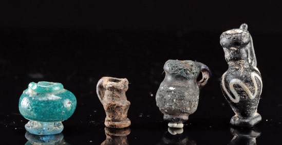 Four Miniature Greek and Roman Glass Vessels