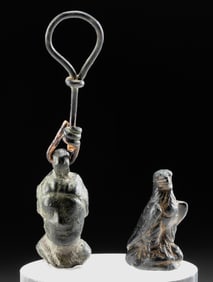 1st C. Roman Bronze Artifacts - Head & Eagle