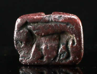 Anatolian Gable-Shaped Stamp Seal with Striding Ibex