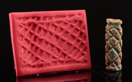 Rare Assyrian Faience Cylinder Seal