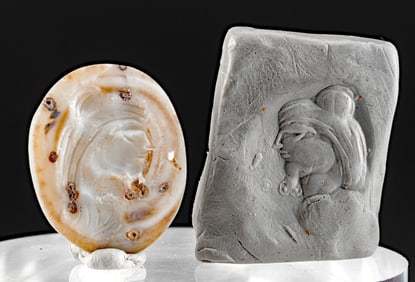 4th C. Sasanian Stone Intaglio Bearded Man w/ Turban