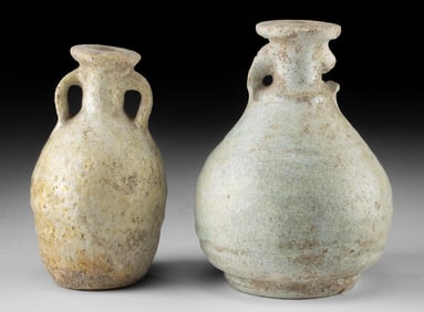 10th C. Persian Nishapur Glazed Pottery Vessels (2)