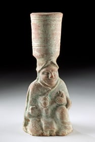 Chinese Han Dynasty Pottery Lamp - Figure Holding Child