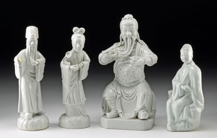 Four Chinese Revival Dehua Porcelain Figures