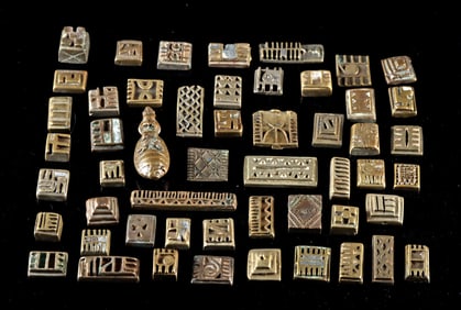 51 African Ashanti Brass Weights & Realistic Beetle