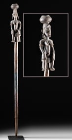 African Senufo Carved Wood Tefalipitya Harvesting Staff