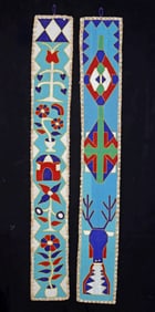 Pair of African Yoruba Beaded Textile Wall Panels