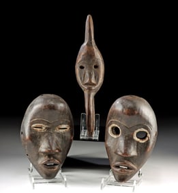 Early African Dan Wood Passport / Votive Maskettes
