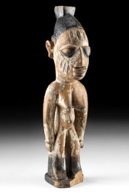 Early 20th C. African Yoruba Wood Ibeji Figure
