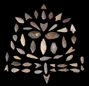 Lot of 50 Saharan Neolithic Arrowheads