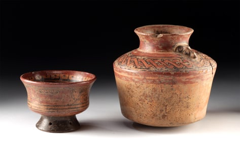 Two Nicoya Polychrome Pottery Vessels