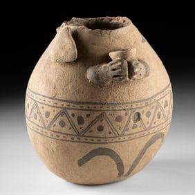 Chancay Pottery Figural Jar w/ Birds