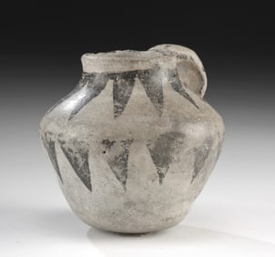 Native American Anasazi Black-on-White Miniature Vessel