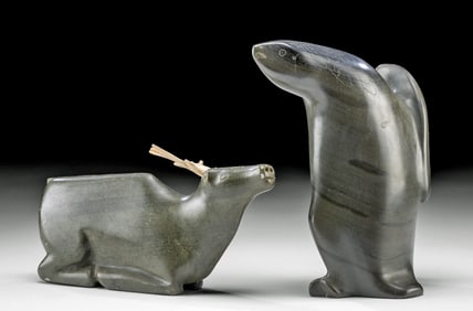 First Nations Inuit Carvings - Bird + Caribou