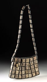 1940s Lumured American Acrylic Tile & Lizard Skin Purse