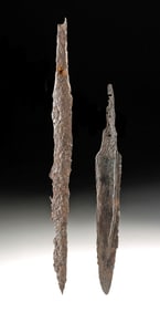 Two Medieval European Iron Dagger & Sword Blades