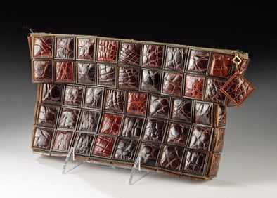 1940s Purse Clutch Acrylic Tile & Alligator Skin