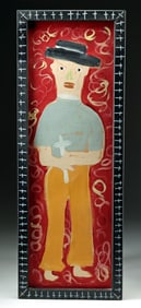 Koho Koehler Folk Art Painting - Preacher