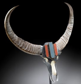 1920s French Art Deco Sculpture Water Buffalo Skull