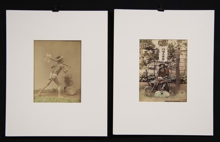Two 19th C. Hand Colored Albumen Prints - Japanese Men