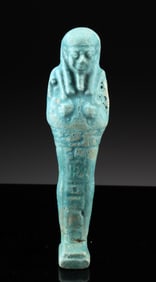 Egyptian Late Dynastic Faience Ushabti w/ Hieroglyphs