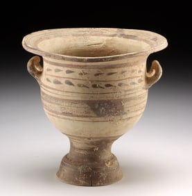 Daunian Bichrome Krater w/ Laurel Leaf Motifs