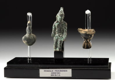3 Roman Bronze Figurines - Harpocrates, Bust, & Head