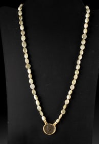 Roman Constantine Coin Necklace & 18K Gold Bezel