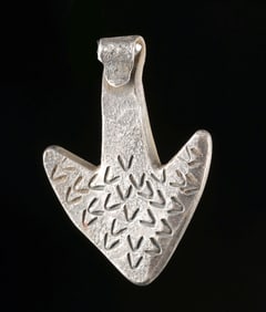 Viking Silver Pendant - Thor's Hammer with Runes