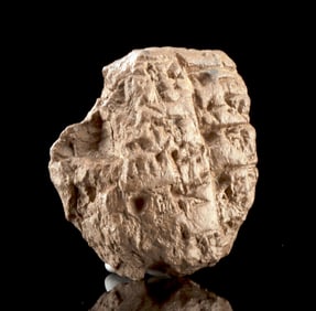 Mesopotamian Clay Tablet Fragment with Cuneiform Script
