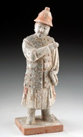 Ming Dynasty Pottery Warrior Figure - Armored Attire