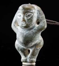 Chinese Nephrite Jade Figural Pendant on Necklace Cord