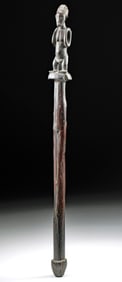 African Wood Prestige Staff w/ Nude Figural Finial