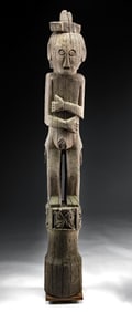 Large 19th C. Dayak Wood Hampatong Figure / House Post