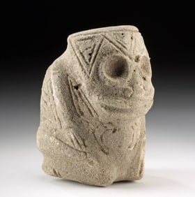 Pre-Columbian Taino Coral Ancestor Zemi Guardian Figure