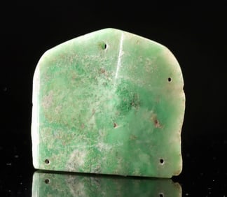 Maya Apple Green Jade Pectoral Pendant w/ Eye Motif