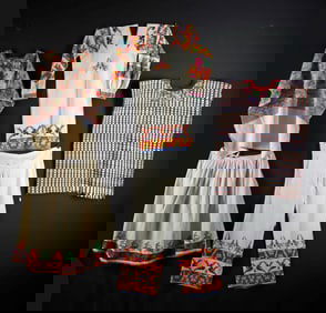 5 Maya & Huichol Clothing - Suit, Skirt, & 2 Shirts