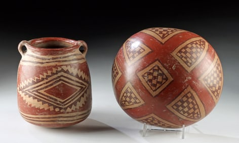Two Chupicuaro Polychrome Vessels - Bowl & Jar